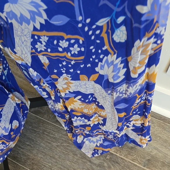 Anthropologie Blue and Yellow Wide Leg Jumpsuit - Picture 7 of 12